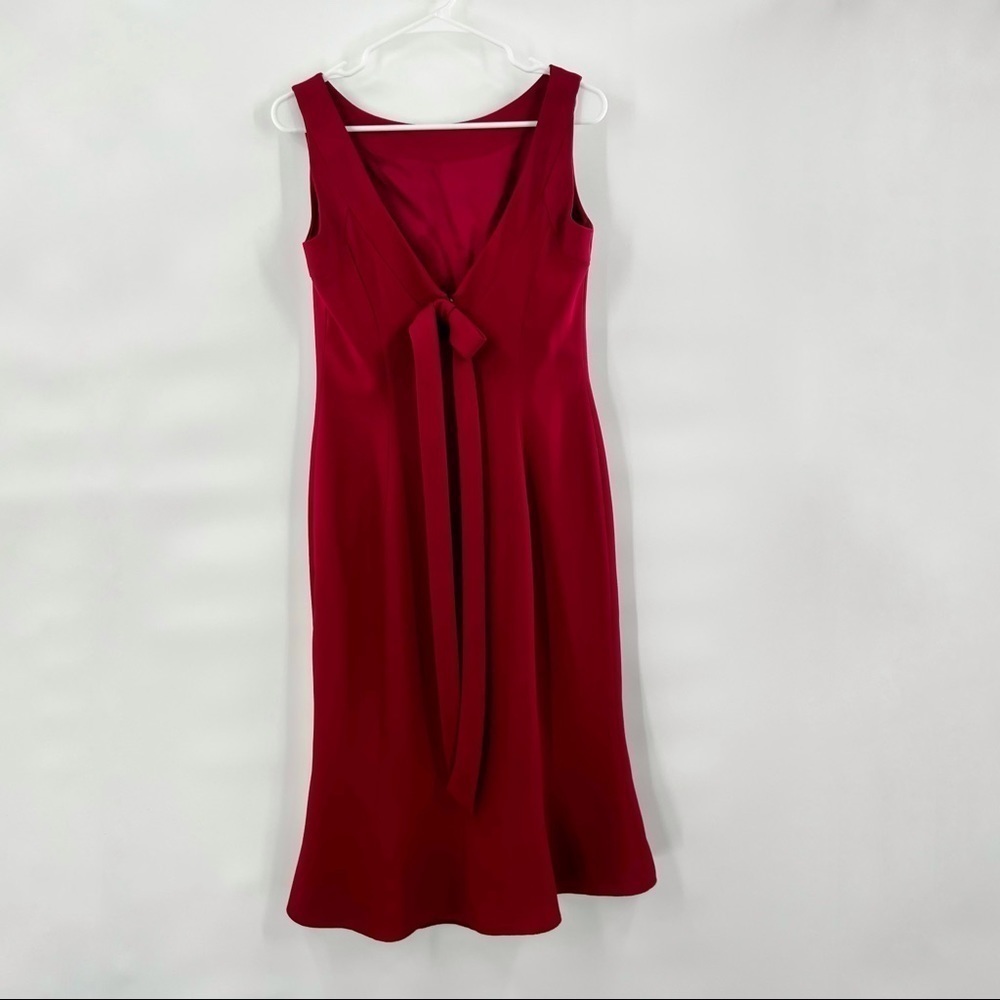 Watters and Watters red low back bow dress 8